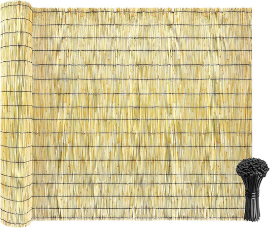 Natural Reed Fencing Rolls: Privacy Bamboo Fence 3/4/5/6ft High Roll Reed Screen, Decorative Bamboo