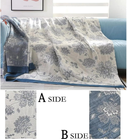 MSGKV Boho Throw Blanket for Couch Sofa Bed Decor, 100% Cotton Blankets Warm Versatile KnitWoven Blanket, Super Soft Warm & Decorative Blanket for Sofa Bed Living Room, 78''Wx 90''L