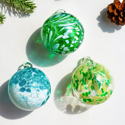 3pcs Hand Blown Glass Gazing Balls Hanging Friendship Ball Decor for Home Garden Patio