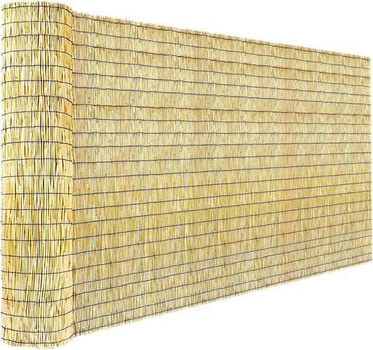 Bamboo Reed Fencing, Natural Reed Fence Rolls 4 Feet High, Decorative Bamboo Privacy Curtains for Patio Garden Balcony Backyard Outdoor, 4 x 16 FT