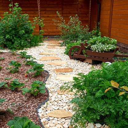 33FT Landscape Edging, 4in Tall Garden Edging Border with 30pcs Stakes Straight Top Edging for Yard Garden DIY Flower Beds Sidewalks Paver Edging, Grey