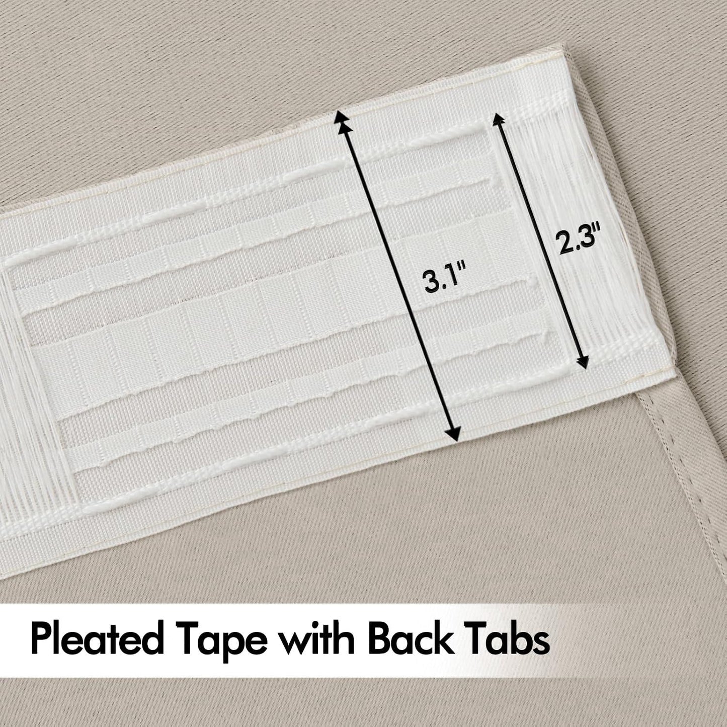 MIULEE Natural Back Tab Blackout Curtains 120 Inch Long 2 Panels Set for Bedroom, Rod Pocket/Pinch Pleated Extra Long Thermal Insulated Living Room Darkening Light Blocking 10FT Drapes