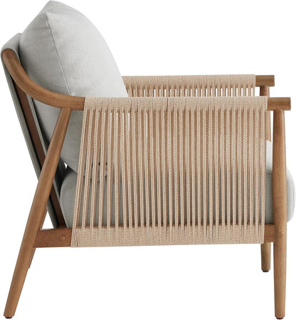 CHITA Braid Armchair Set of 2, Modern Accent Chair for Living Room, Light Grey