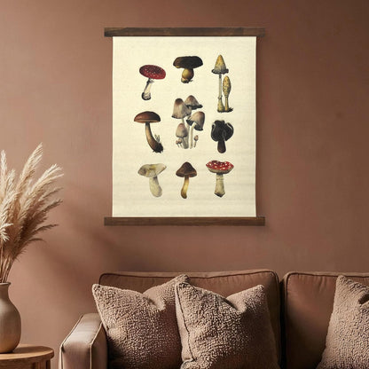 American Art Decor Hanging Linen Mushroom Tapestry Vintage Wall Art Hanging