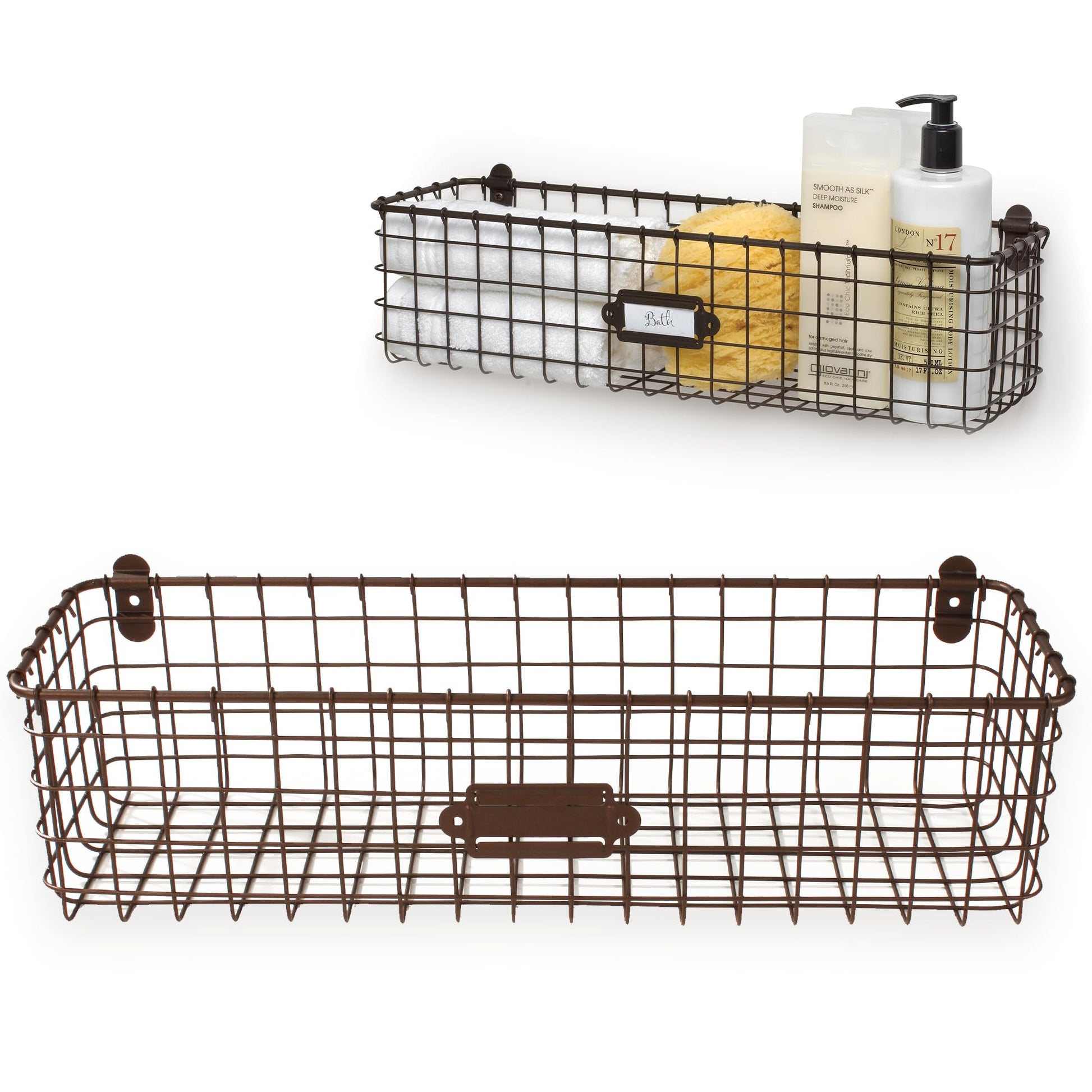 Spectrum Diversified-15924 Vintage Basket, Rustic Farmhouse Kitchen Storage Cabinet & Pantry