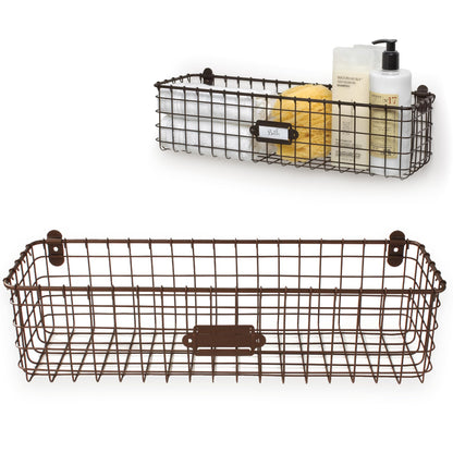 Spectrum Diversified-15924 Vintage Basket, Rustic Farmhouse Kitchen Storage Cabinet & Pantry
