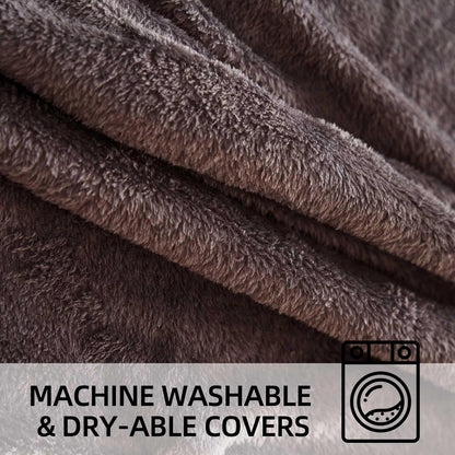 Bean Bag Chair 4Ft, Memory Foam Filled, Large Beanbag Chairs for Adults and Teens, Soft Sofa with Removable Flannel Cover, Round Couch for Living Room Bedroom College Dorm (Brown, 4FT-47×47"×24")