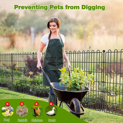 5 Panels No Dig Decorative Garden Fence for Yard, 24 in(H) X 10 ft(L) Animal Barrier Fencing for Outdoor Dog, Metal Portable Garden Fences for Borders, Pets, Landscape, Temporary Fence