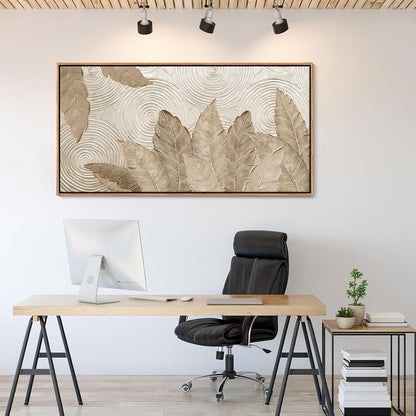 Minimalist & Modern Art for Bedroom Decor Framed Abstract Artwork for Walls Neutral & Contemporary Beige Wall art - Artwork for Living Room and Boho Style Large Abstract Wall Art 24×48IN