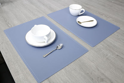 Jovono Set of 8 Faux Leather Placemats, PU Table Mats, Waterproof, Stain Resistant, Heat Resistant, Easy to Clean for Kitchen Dining Table,Conference Table, C Light Bule