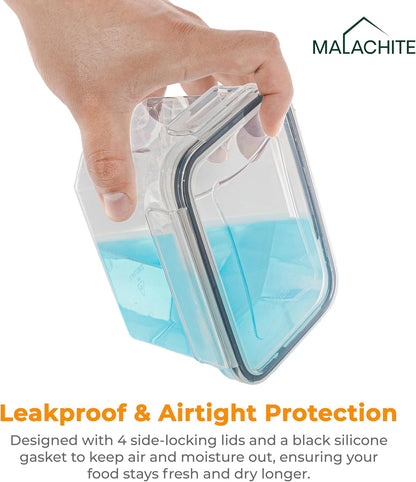 Airtight Food Storage Containers Set - 14 Piece Pantry Kitchen Organizers and Storage Set with Lids, Cabinet Organizing Canisters for Cereal, Flour, Sugar, Dry Foods - with Labels and Marker