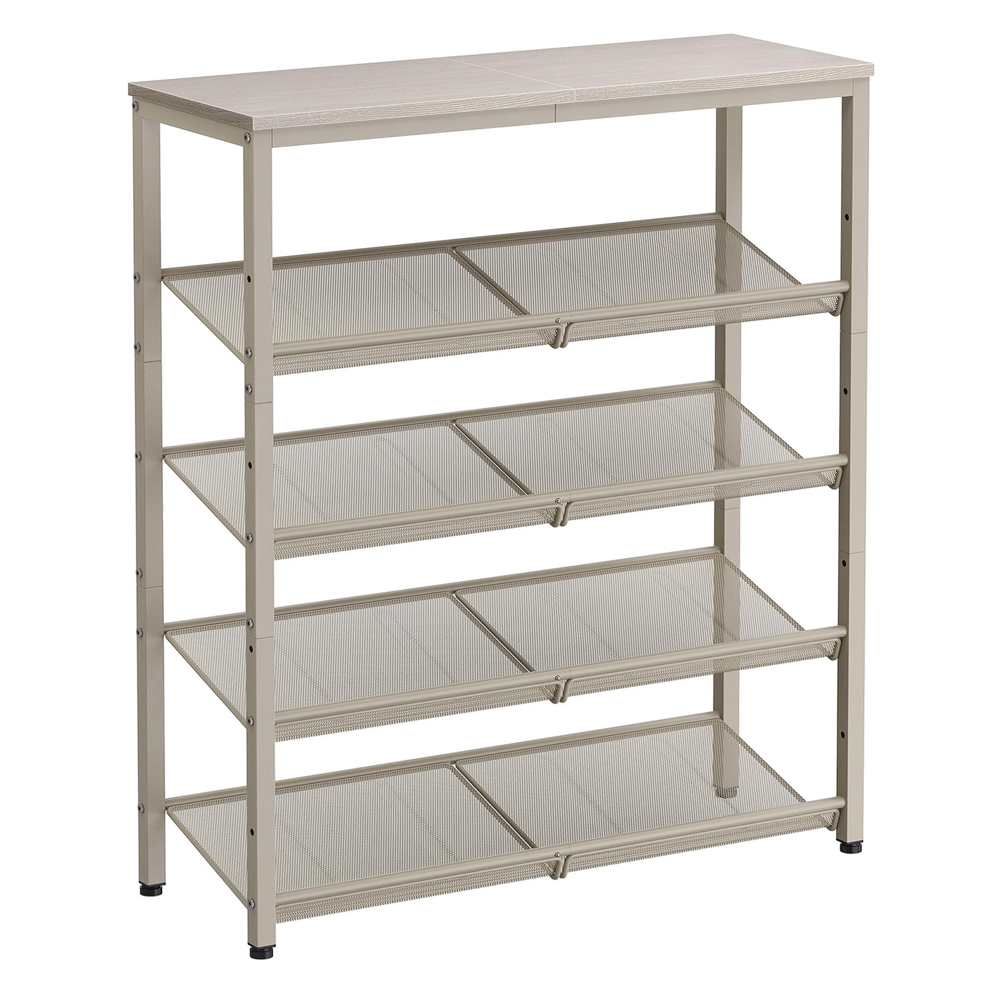 VASAGLE Shoe Rack for Entryway, Freestanding, Adjustable, Industrial
