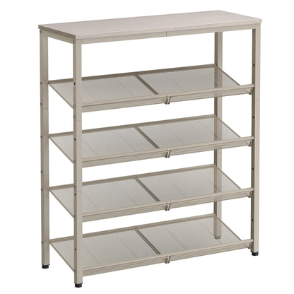 VASAGLE Shoe Rack for Entryway, Freestanding, Adjustable, Industrial