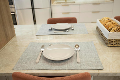 Placemat Set-Washable Place Mats for Parties, Elegant Table Mats for Kitchen Table, Set of 4 Dining Table Placemats, Heat-Resistant Cloth Placemats for Indoor and Outdoor,13x19-Gray