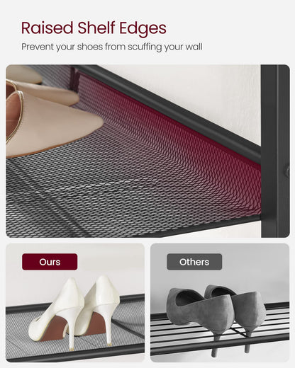 VASAGLE Shoe Rack for Entryway, Freestanding, Adjustable, Industrial