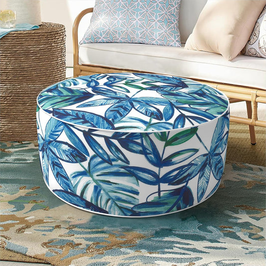 Inflatable Ottoman Stool D21 xH9 for Outdoor/Indoor Use, Water Repellent Patio Foot Rest Stool with