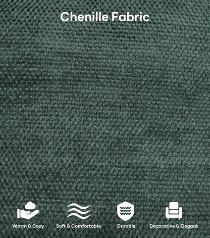 Tbfit 59" Loveseat Sofa, Chenille Small Sofa Couch, Love Seat with 2 Pillows for Small Space, Bedroom & Living Room, Green