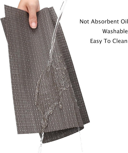 Myir JUN Placemats Set of 8, Vinyl Woven Placemats Place Mats Indoor Set of 8 Washable Table Mats Non-Slip Place mats for Dining Table (Dark Gray, Set of 8)