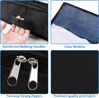 Fixwal Black Underbed Storage Bags with Clear Window and 2 Reinforced Handles Under Bed Storage Containers for Clothing, Bedding, Comforter (2 Pack)