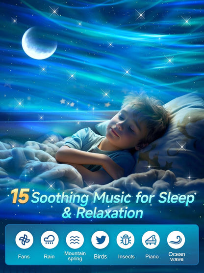 Galaxy Projector Northern Lights Projector,180 Lighting Modes Galaxy Light Projector, 15 White Noise&Bluetooth Northern Lights Projector, Remote+Timer Star Projector Galaxy Light Projector, Star Gifts