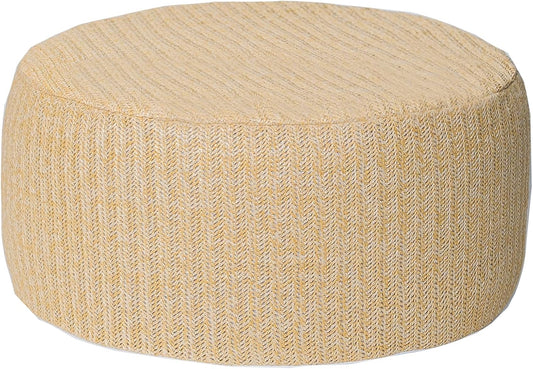Outdoor Inflatable Ottoman with Air Pump, Fade-Resistant Patio Footrest Stool D21”x H9”, Round Pouf