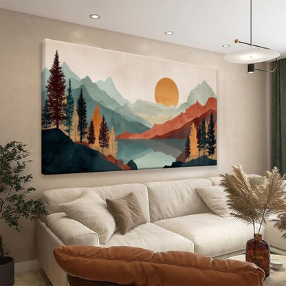 Tsomzxng Mountain Boho Wall Art For Bedroom Artwork Abstract Mountain Forest Landscapes Colorful Wall Art Painting Canvas Art Wall Decor Prints Ready To Hang Wall Pictures Home Wall Decor 20×40 Inch