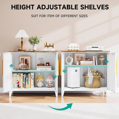 SISESOL White Storage Cabinet with Doors and Shelves,30 inch Small Pantry Cabinet Sideboard with Leg,Accent Cabinets with Storage,Side Floor Cabinets for Home,Kitchen,Coffee Bar,Dining/Living Room