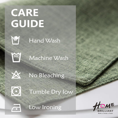 Home Brilliant Linen Cloth Placemats Set of 8 Heat Resistant Dining Table Place Mats Table Mat Kitchen for Wedding Holiday Parties Decor, Green