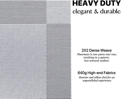 LEXMORE Placemats Set of 4 Vinyl/Plastic Woven Place Mats for Kitchen Table Indoor/Outdoor Washable Placemat Wipeable Dining Table Mats(Silver Cube)