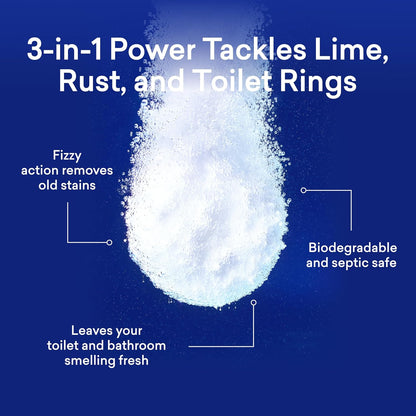 BLUELAND Toilet Bowl Cleaner Tablets, Starter Set, 14 Count with Tin, Lemon Cedar, Plastic-Free, No Harsh Chemicals, Plant-Based