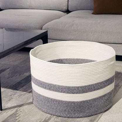 Casaphoria XXXLarge Cotton Rope Basket for Living Room - Woven Storage Basket with Handle for