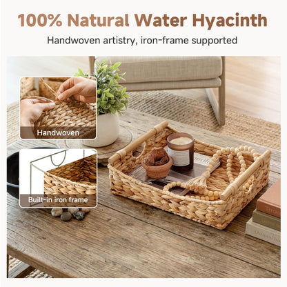 StorageWorks Wicker Baskets with Handles, Pantry Basket for Storage, 1-Pack