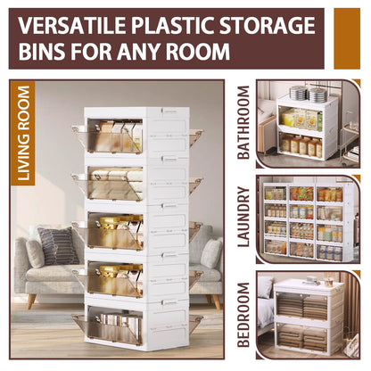 QudraKast 5-Tier Stackable Plastic Storage Bins - 23QT Stackable Storage Bins - Closet Organization