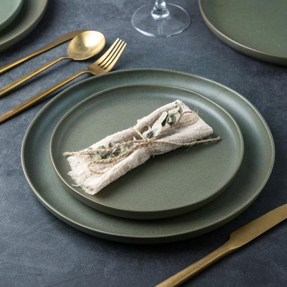 AmorArc Stoneware Dinnerware Sets, Wavy Rim Ceramic Plates and Bowls Sets, Highly Chip and Crack Resistant | Dishwasher & Microwave & Oven Safe Dishes set, Service for 4 (12pc)