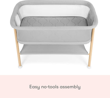 Newton Baby Essential Bassinet – Ultra-Breathable, Completely Washable, More Airflow for Safer, Cooler Sleep, Non-Toxic, Bedside Sleeper, Storage Shelf