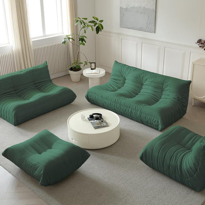 Luxury Ottomans, Modern Square Foot Rest for Sofa Couch Chair, Lazy Floor Seating, Fireside Bean Bag Chair, Tatami Sofa Lounger for Living Room, Bedroom, Office, Green