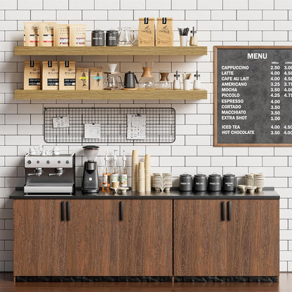 Heimlove 40 Inches Floating Shelves for Wall,9.3" Deep Oak Long Floating Shelves Set of 2,Large Display & Storage Shelf,Wall Shelf for Bathroom Bedroom Living Room Kitchen Office