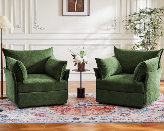 Oversized Accent Chair, Upholstered Modern Sofa Chair with Removable Backrest & Detachable Cover