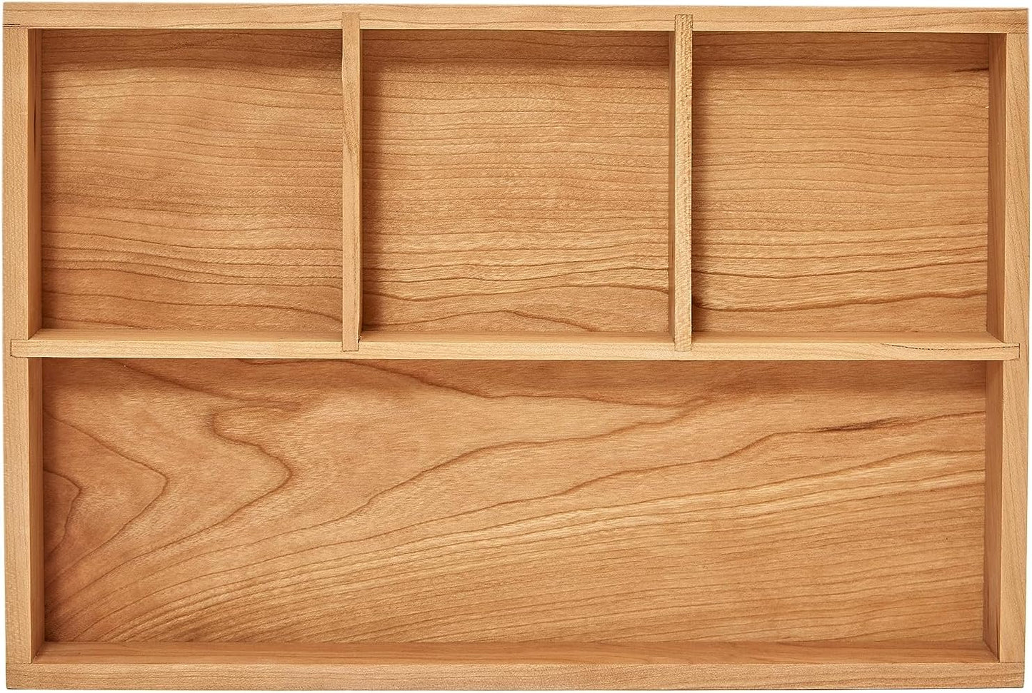 pandapark Wood Organizer Tray,Black Walnut,Desk & Drawer Storage Box (Cherry Master-4)