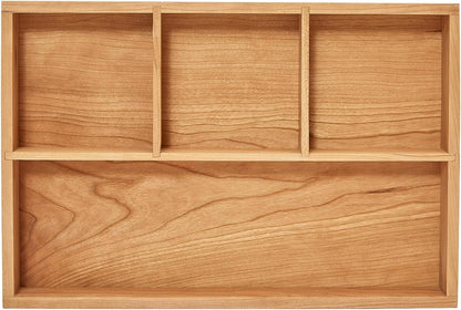 pandapark Wood Organizer Tray,Black Walnut,Desk & Drawer Storage Box (Cherry Master-4)