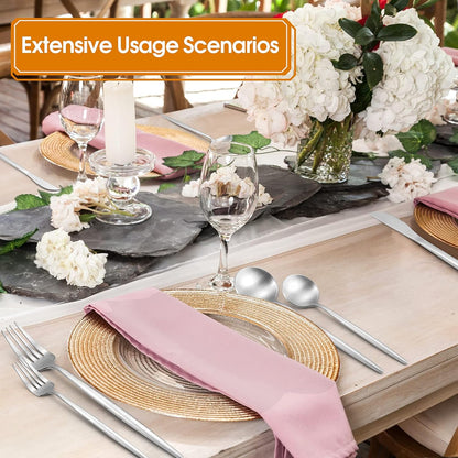 Matte Silverware Set, 20-Piece Stainless Steel Flatware, Tableware Cutlery Service for 4, Satin Finish Utensils, Knife Fork Spoon for Home and Restaurant, Dishwasher Safe