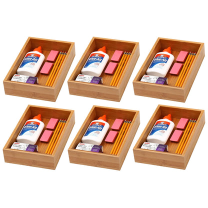 YBM Home Bamboo Drawer Organizer Storage Box for Kitchen Drawer, Junk Drawer, Office, Bedroom