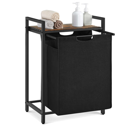 VASAGLE Laundry Hamper, Laundry Basket, Laundry Sorter with A Pull-Out and Removable Bag, Shelf