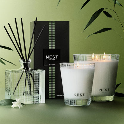 NEST New York Scented Classic Candle, Bamboo - 8.1 oz - Up to 60-Hour Burn Time - Reusable Glass Vessel