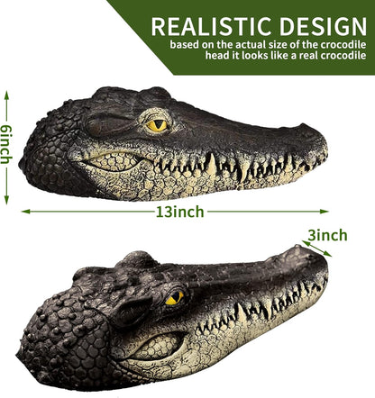 Floating Alligator Head,Alligator Head Decoy for Pool,Resin Crocodile Head for Swimming Pool and Pond,Deterrent Ducks,Predator,Heron etc,Outdoor Statues,Garden Home Decor Art