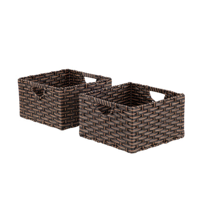 Seville Classics Premium Handwoven Portable Laundry Bin Basket with Carrying Handles, Household