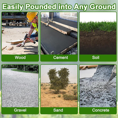 VVOKGO Rebar Stakes 18 Inch J Hook Heavy Duty Ground Anchors (32-Pack), 3/8" Diameter Metal Steel Extra Long Fence Stakes with Chisel Point End for Greenhouse, Gazebo, Carport, Camping Tents, Black