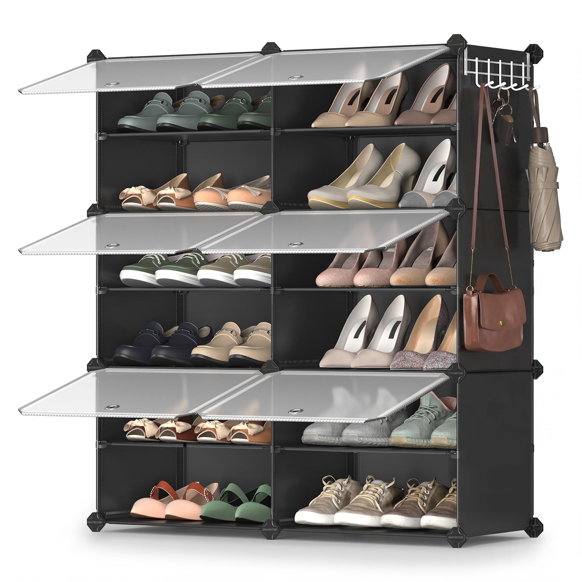 SONGMICS Shoe Rack Organizer, 6-Tier Shoe Storage Cabinet for Closet and Entryway, Holds 24 Pairs