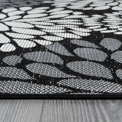 Beverly Rug Outdoor Rug 5x7 Modern Exotic Tropical Leaf Area Rugs for Indoor and Outdoor Patio Deck Porch Garden Water Resistant Washable Outside Carpet (5 x 7 Dark Gray)