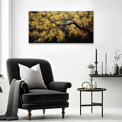 Canvas Wall Art Decor Painting Gold Tree Plants Abstract Wall Decor Botanical Modern Wall Art Print Paintings Decorations Artwork Pictures For Bedroom Living Room Home Office Artwork 20"×40"
